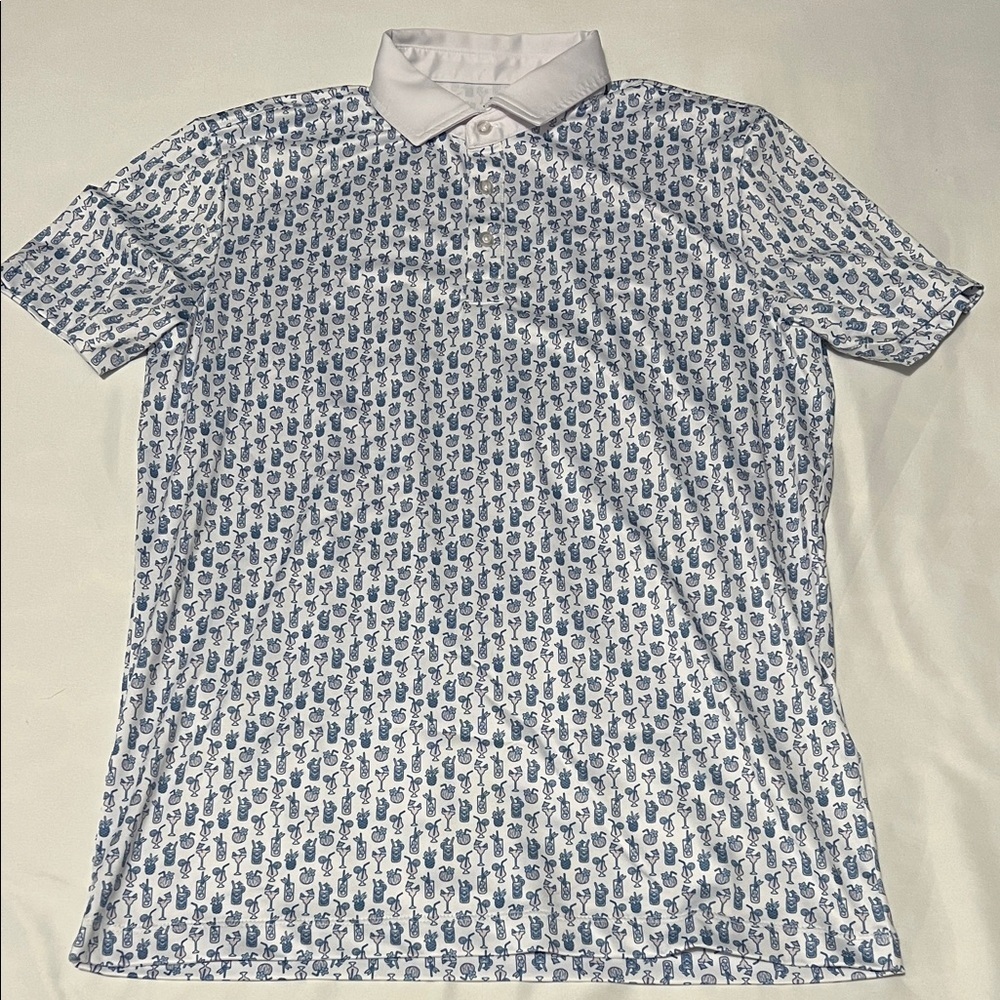 Grayson & Dunn Tiki Drinks Printed Golf Polo